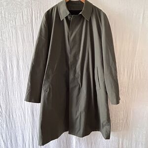 Vintage Trench Coat 46 Long Gray Plaid Fleece Lined Richman Brothers Jacket